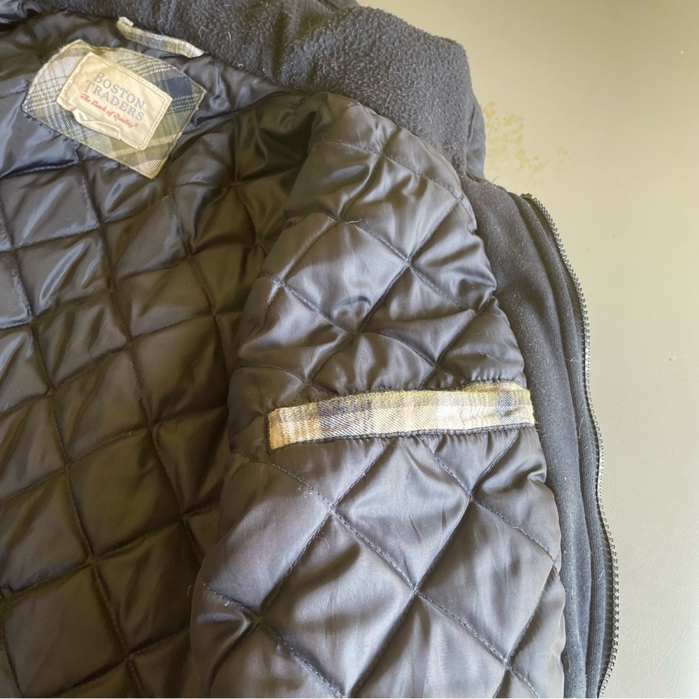 Boston Traders Coat Quilter Flannel Hooded Zip up & button close 2 Pockets M - Picture 10 of 15